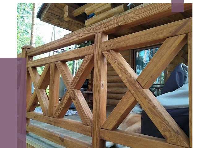 Деревянные перила под ключ в Подольске от 7814 руб. 