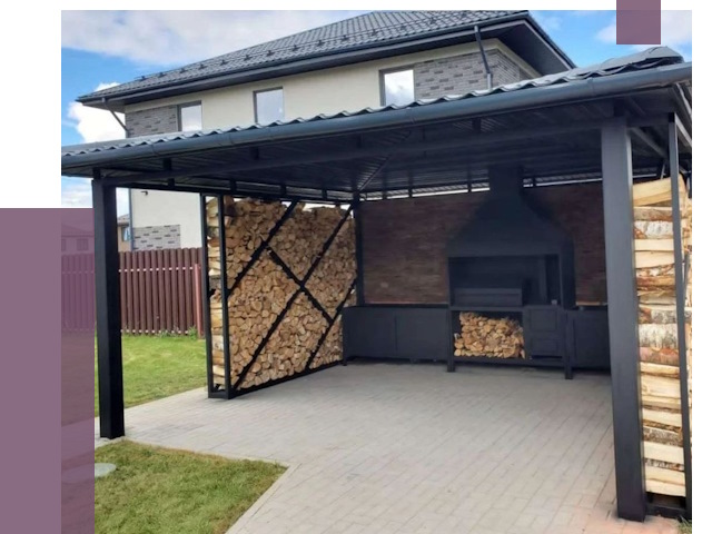 Навесы для барбекю в Подольске от 12970 руб. под ключ | ПРОЛЁТ-Пдл