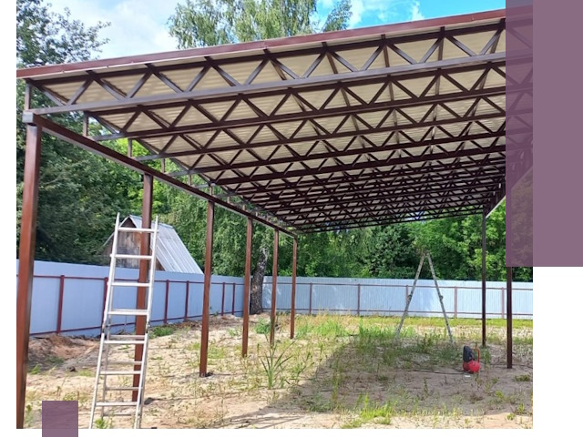 Односкатные навесы под ключ в Подольске — изготовление и монтаж