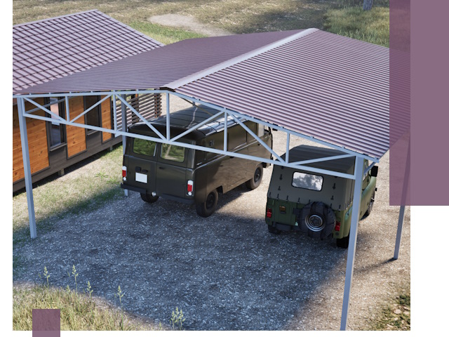 Двускатные навесы под ключ в Подольске — изготовление и монтаж