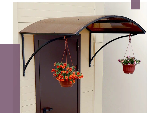 Козырьки над входом в Подольске от 15106 руб.  | ПРОЛЁТ-Пдл