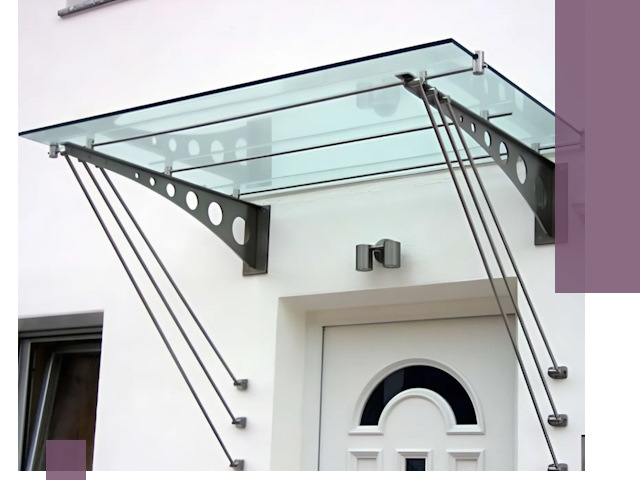 Козырьки над входом под ключ в Подольске — изготовление и монтаж
