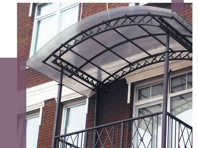 Козырьки над балконом в Подольске от 8803 руб.  | ПРОЛЁТ-Пдл