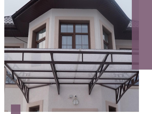 Козырьки из поликарбоната под ключ в Подольске