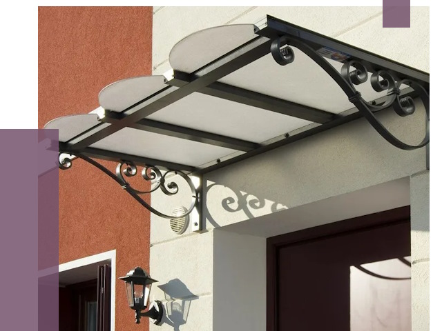 Односкатные козырьки в Подольске от 8543 руб.  | ПРОЛЁТ-Пдл