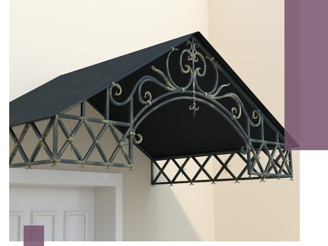 Двускатные металлические козырьки под ключ в Подольске