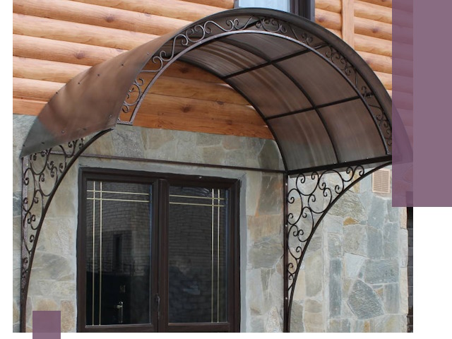 Арочные козырьки под ключ в Подольске: изготовление и монтаж